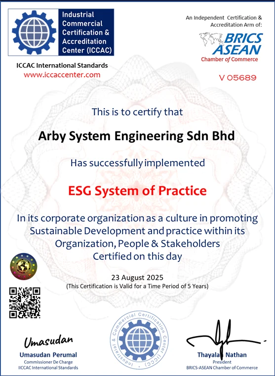 Industrial certification sample